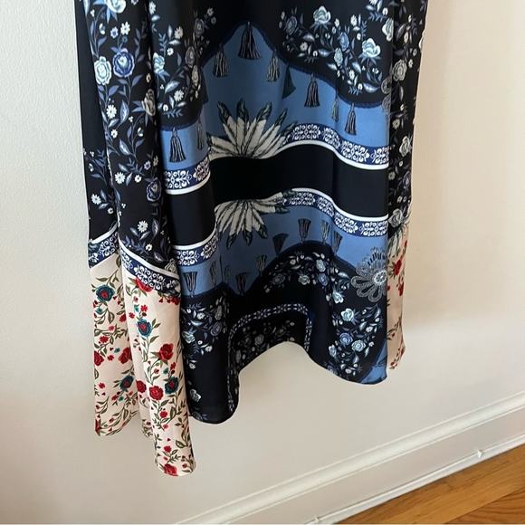 Sandro Niels Tapestry Floral Mixed Print Satin Midi Dress - Picture 7 of 12